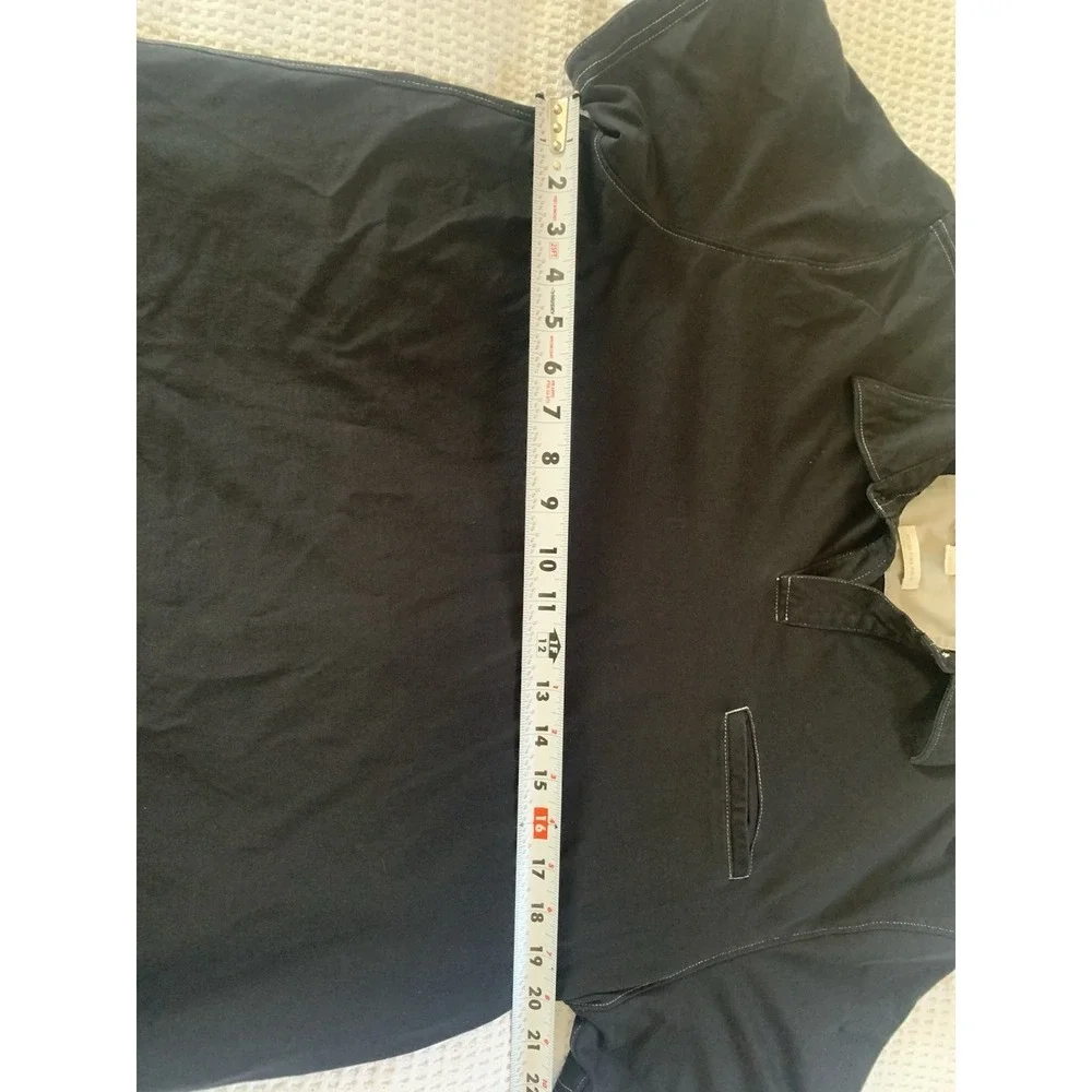 Banana Republic Polo Shirt Men Large‎ Black Fitted Pima Cotton Pocket